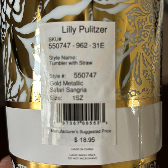 Lilly Pulitzer Tumbler with straw - Picture 4 of 4